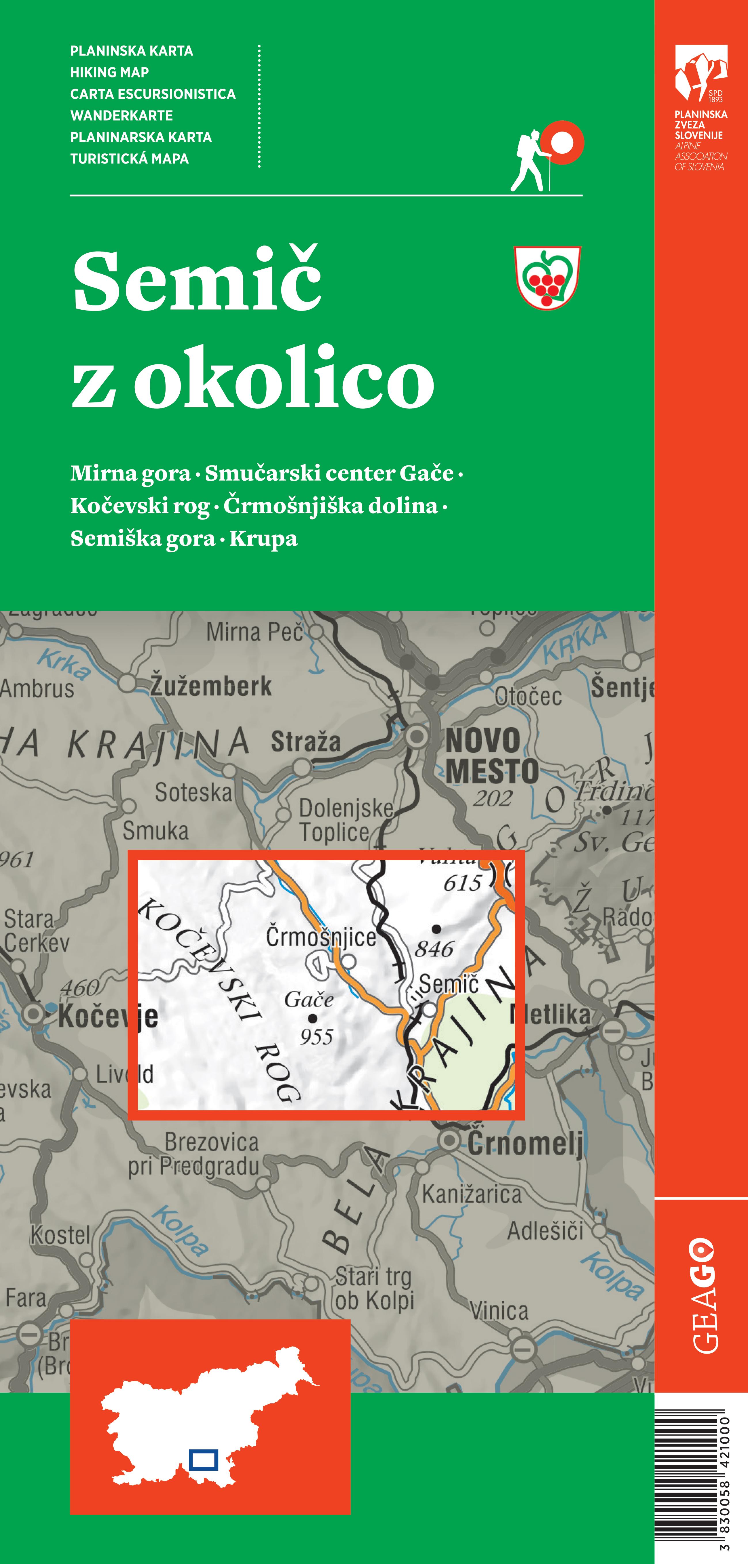 Planinska karta Semič z okolico